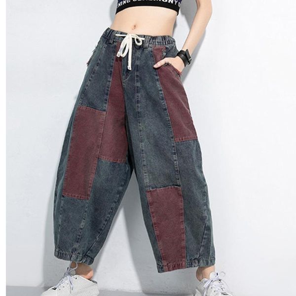 women's pants & capris xuxi 2021 summer loose cowboy streetwear drawstring high waist splicing hanging large size crotch wide leg fz234, Black;white
women's pants & capris xuxi 2021 summer loose cowboy streetwear drawstring high waist splicing hanging large size crotch wide leg fz234, Black;white