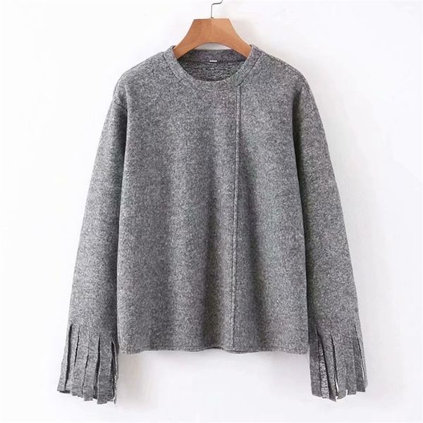 women autumn vintage tassel sweaters solid o-neck long sleeve pullovers loose female fashion sweater clothing 210513, White;black
women autumn vintage tassel sweaters solid o-neck long sleeve pullovers loose female fashion sweater clothing 210513, White;black