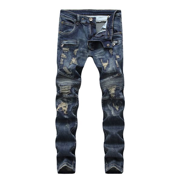 retro men's jeans foreign trade self-cultivation straight hole folds locomotive zipper, Blue
retro men's jeans foreign trade self-cultivation straight hole folds locomotive zipper, Blue
