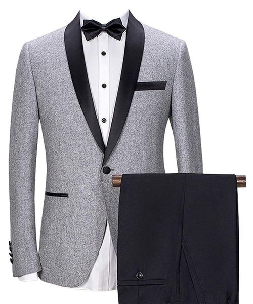 men's suits & blazers men suit 2 pieces shawl lapel mens sets wool / tweed tuxedos bridegroom one button for wedding (blazer +pants), White;black 
men's suits & blazers men suit 2 pieces shawl lapel mens sets wool / tweed tuxedos bridegroom one button for wedding (blazer +pants), White;black