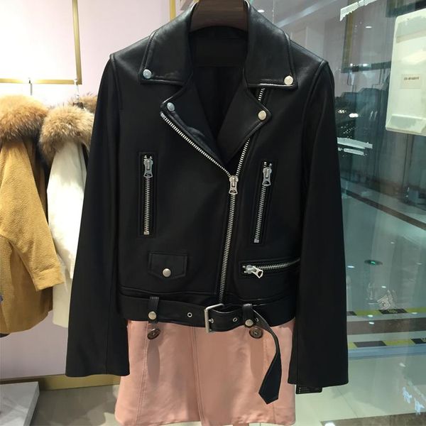 women's leather & faux autumn women pu jacket woman zipper belt short coat female black punk bomber outwear
women's leather & faux autumn women pu jacket woman zipper belt short coat female black punk bomber outwear