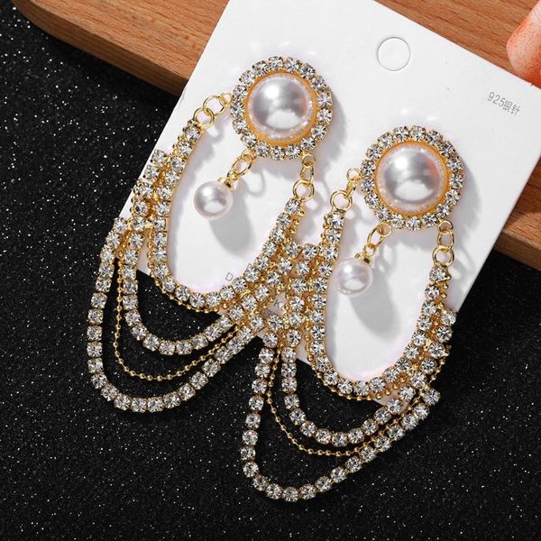 design shiny crystal tassel drop earrings for women bijoux korean style pearl earring weddings bridal party jewelry dangle & chandelier, Silver
design shiny crystal tassel drop earrings for women bijoux korean style pearl earring weddings bridal party jewelry dangle & chandelier, Silver