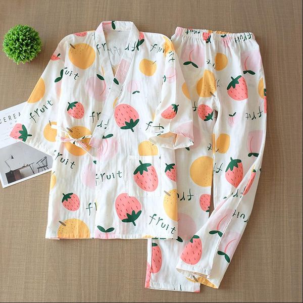 seven sleeve japanese style women sleepwear kimono pajamas set spring and autumn 100% gauze home clothes cute sweet two p, Black;red
seven sleeve japanese style women sleepwear kimono pajamas set spring and autumn 100% gauze home clothes cute sweet two p, Black;red