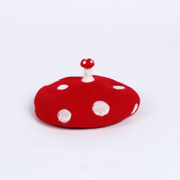 cute red mushroom girl berets handmade kids cap white dot wool felt beret birth day gift for winter hat childt beanie caps & hats, Yellow
cute red mushroom girl berets handmade kids cap white dot wool felt beret birth day gift for winter hat childt beanie caps & hats, Yellow