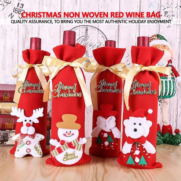 christmas decorations 1pcs wine bag decor set santa claus snowman deer bottle cover clothes year non-woven fabric
christmas decorations 1pcs wine bag decor set santa claus snowman deer bottle cover clothes year non-woven fabric