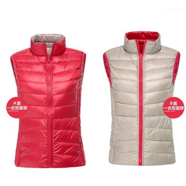 women's down & parkas autumn winter women double vest coat ultra light white duck vests female waistcoat jacket sleeveless outwear ab63, Black
women's down & parkas autumn winter women double vest coat ultra light white duck vests female waistcoat jacket sleeveless outwear ab63, Black