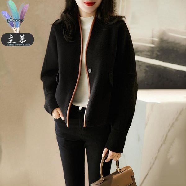 autumn and winter 2021 korean version versatile contrast leather edge brightening tweed temperament short style long sleeve women's jac, Black;brown
autumn and winter 2021 korean version versatile contrast leather edge brightening tweed temperament short style long sleeve women's jac, Black;brown