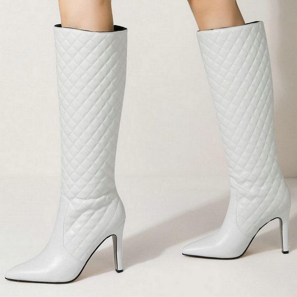 boots white black wine red women knee high brand design faux leather thin heel slip on pointed toe woman's boot
boots white black wine red women knee high brand design faux leather thin heel slip on pointed toe woman's boot