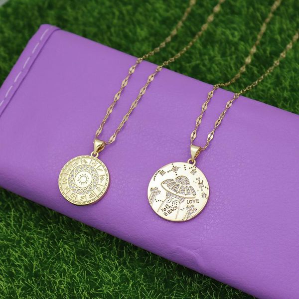 chokers constellation choker necklace women gift gold color stainless steel chain micro pave zircon pendant spaceship love luck jewelry, Golden;silver 
chokers constellation choker necklace women gift gold color stainless steel chain micro pave zircon pendant spaceship love luck jewelry, Golden;silver