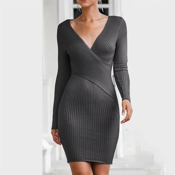 women's knit dress winter autumn mini v-neck bag hip knitted woolen for women full bodycon dress vestidos 210508, Black;gray
women's knit dress winter autumn mini v-neck bag hip knitted woolen for women full bodycon dress vestidos 210508, Black;gray