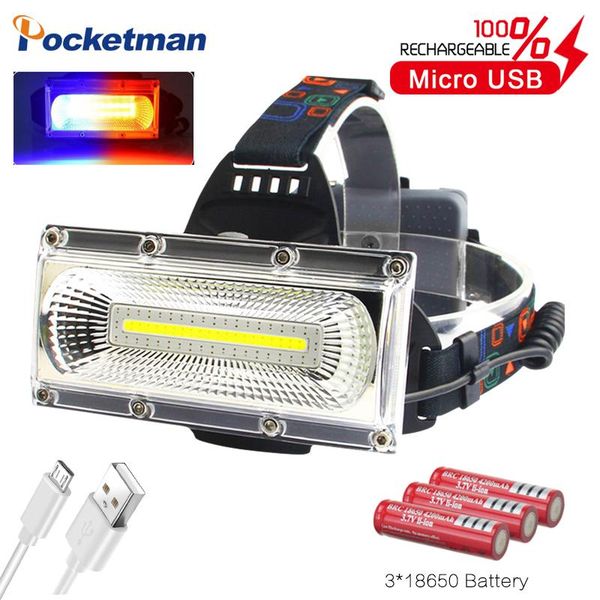 most powerful cob led headlight usb rechargeable head lamp white&red&blue light 3-mode headlamp waterproof hunting lighting headlamps
most powerful cob led headlight usb rechargeable head lamp white&red&blue light 3-mode headlamp waterproof hunting lighting headlamps