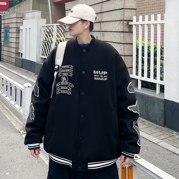 winter cotton cloth men's trend korean version thickened loose embroidery brand warm baseball suit ins ruffian handsome coat, Black;brown
winter cotton cloth men's trend korean version thickened loose embroidery brand warm baseball suit ins ruffian handsome coat, Black;brown