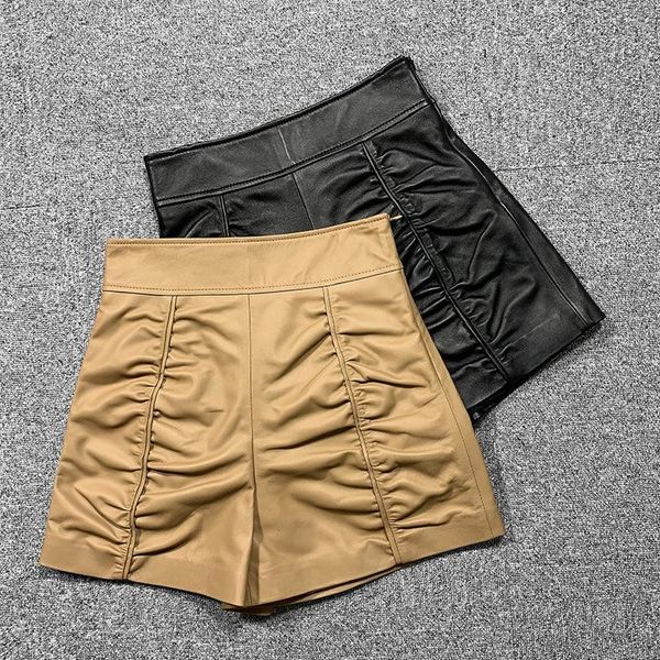 women's shorts 2021 spring designer genuine leather high-rise a623, White;black
women's shorts 2021 spring designer genuine leather high-rise a623, White;black