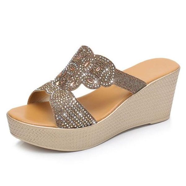 summer wedges sandals rhinestone shoes woman slippers fashion large size 33-43 women, Black
summer wedges sandals rhinestone shoes woman slippers fashion large size 33-43 women, Black