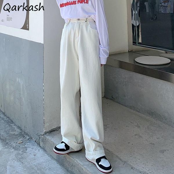 jeans women pure color chic spring high street all-match baggy pantalones feminine comfortable simple teens straight trouser ins women', Blue
jeans women pure color chic spring high street all-match baggy pantalones feminine comfortable simple teens straight trouser ins women', Blue