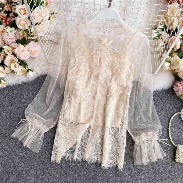 women's lace shirt autumn young ladies sweet mesh patchwork bow tie stand collar long-sleeved blouse female blusa gx1098 210507, White
women's lace shirt autumn young ladies sweet mesh patchwork bow tie stand collar long-sleeved blouse female blusa gx1098 210507, White