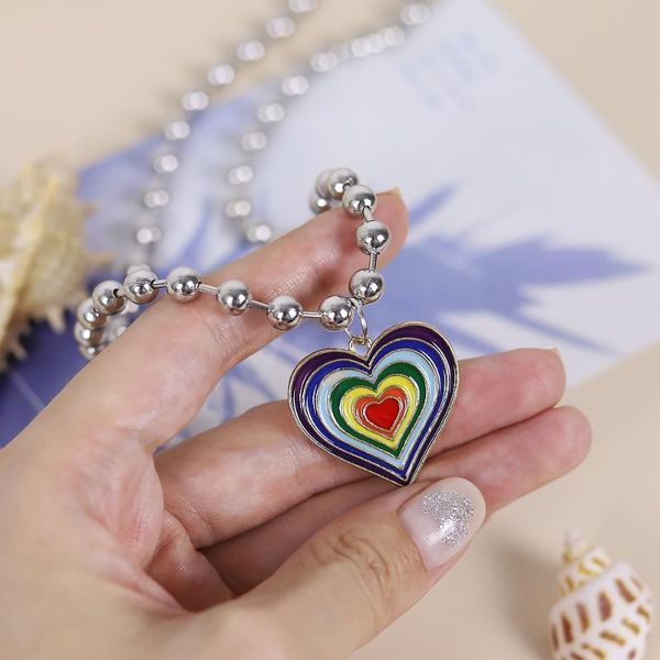pendant necklaces fashion friends honey love couple necklace rainbow heart-shaped long good friendship jewelry gift, Silver
pendant necklaces fashion friends honey love couple necklace rainbow heart-shaped long good friendship jewelry gift, Silver