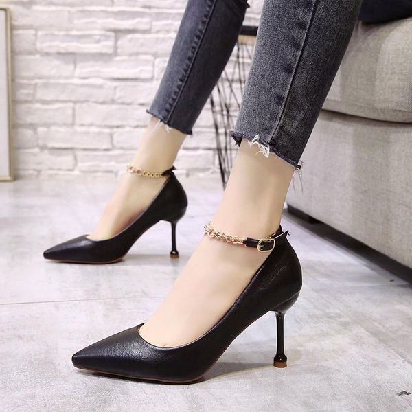 dress shoes spring stiletto party women pumps metal buckle high heel woman nightclub pump ladies heeled single, Black
dress shoes spring stiletto party women pumps metal buckle high heel woman nightclub pump ladies heeled single, Black