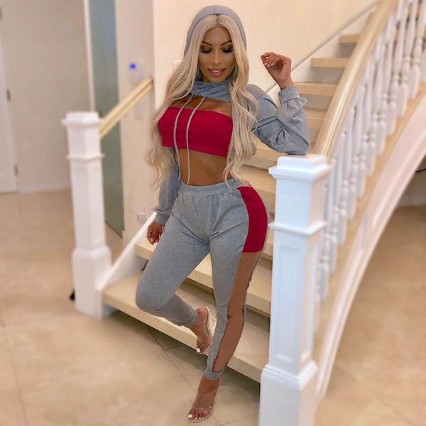 women's two piece pants set mesh transparent crop hoodies women tracksuit clubwear jogger twin urban clothing club outfits suit, White
women's two piece pants set mesh transparent crop hoodies women tracksuit clubwear jogger twin urban clothing club outfits suit, White