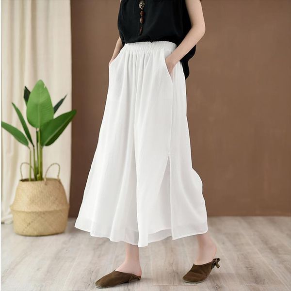 wide leg casual loose vintage women pants ankle length elastic waist solid color summer clothes, Black;white
wide leg casual loose vintage women pants ankle length elastic waist solid color summer clothes, Black;white