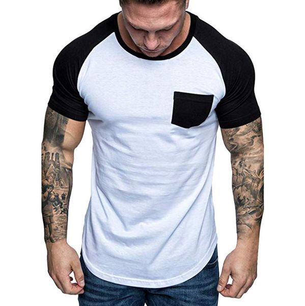 men's t-shirts 2021 t-shirt summer fashion short-sleeved pocket round neck slim fit shirt trendy streetwear homme, White;black
men's t-shirts 2021 t-shirt summer fashion short-sleeved pocket round neck slim fit shirt trendy streetwear homme, White;black