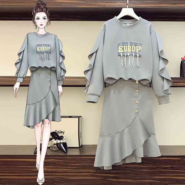 two piece dress more feminine training sets autumn long sweater sweatshirt and jagged skirts define casual two pieces together t6yp, White
two piece dress more feminine training sets autumn long sweater sweatshirt and jagged skirts define casual two pieces together t6yp, White