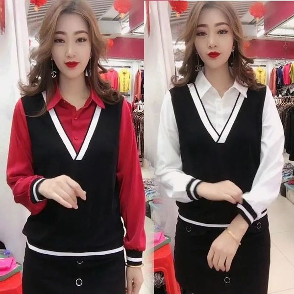women's long sleeve t-shirt, polo collar shirt, leisure, western style, age reduction, spring, White
women's long sleeve t-shirt, polo collar shirt, leisure, western style, age reduction, spring, White