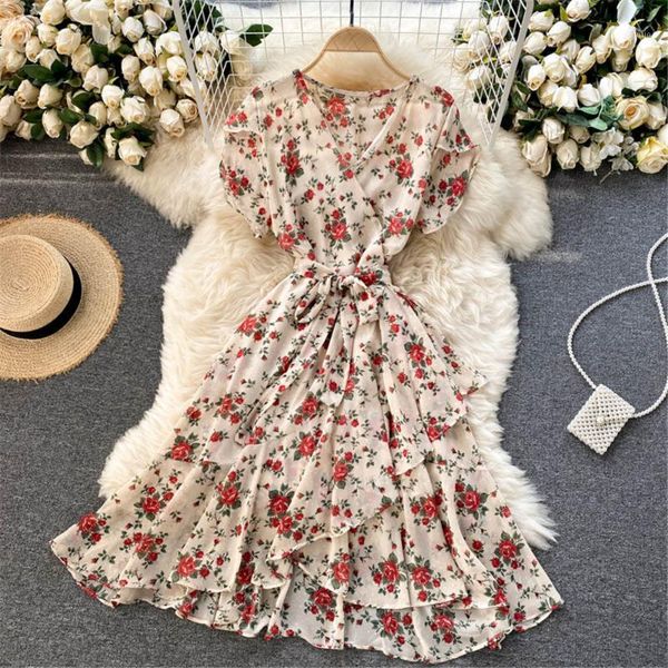 women floral holiday short dress summer sweet v neck high waist ruffled beach casual sleeve dresses female gown 2021 women's swimwear, White;black
women floral holiday short dress summer sweet v neck high waist ruffled beach casual sleeve dresses female gown 2021 women's swimwear, White;black