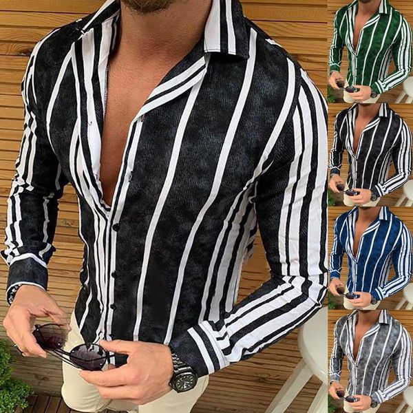 men's casual shirts fashion shirt lapel slim striped printed 4 colors 2021 spring and autumn street clothing 2xl, White;black
men's casual shirts fashion shirt lapel slim striped printed 4 colors 2021 spring and autumn street clothing 2xl, White;black
