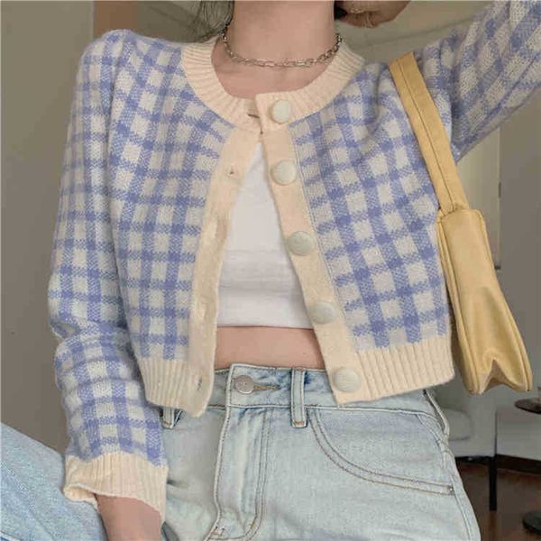 women's knits & tees female plaid college style stitching knitted cardigan autumn o-neck soft warm sweater jacket efpd, White
women's knits & tees female plaid college style stitching knitted cardigan autumn o-neck soft warm sweater jacket efpd, White