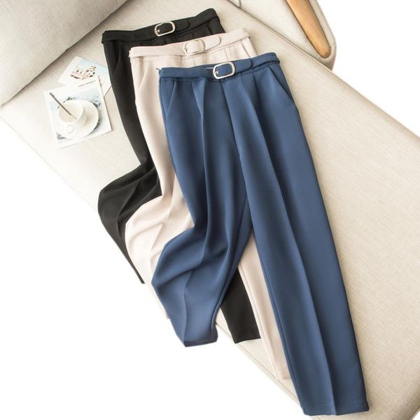 women's pants & capris korean elegant slim formal office ladies harem women autumn winter sashes pocket pencil for trousers 2021, Black;white
women's pants & capris korean elegant slim formal office ladies harem women autumn winter sashes pocket pencil for trousers 2021, Black;white