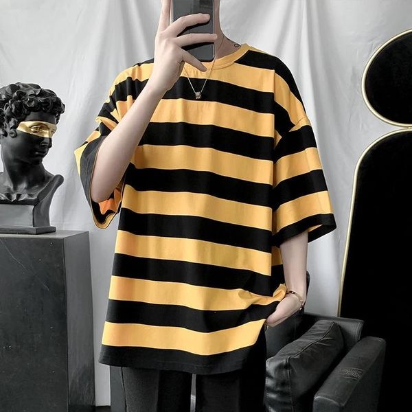 men's t-shirts short sleeve t-shirt explosions large 2021 summer multicolor loose stripes casual, White;black
men's t-shirts short sleeve t-shirt explosions large 2021 summer multicolor loose stripes casual, White;black