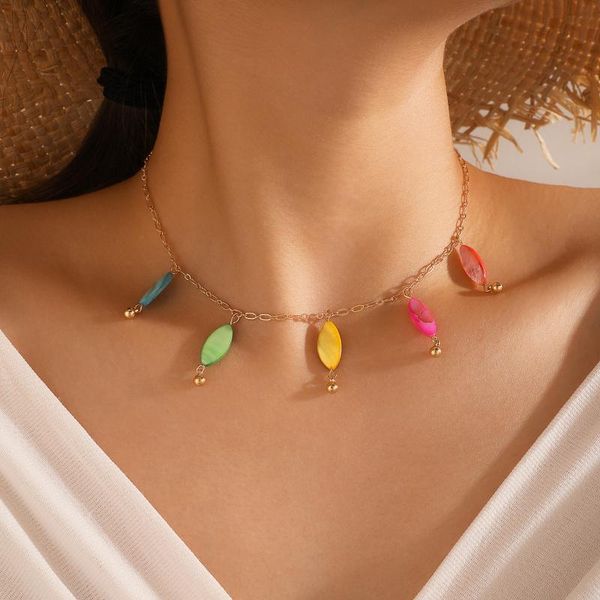 bohemain colorful bead tassel chain choker necklace for women gold alloy metal party jewelry gift accessories pendant necklaces, Silver
bohemain colorful bead tassel chain choker necklace for women gold alloy metal party jewelry gift accessories pendant necklaces, Silver