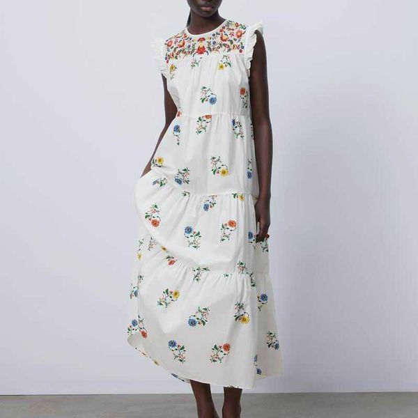 floral embroidery dress summer fashion o-neck smocking women white dresses 210602, Black;gray
floral embroidery dress summer fashion o-neck smocking women white dresses 210602, Black;gray