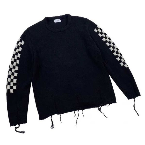 women's sweaters rhude sweater men women 1:1 -quality sweatshirts checkerboard destroyed tassel knitted jumper qwyf, White;black
women's sweaters rhude sweater men women 1:1 -quality sweatshirts checkerboard destroyed tassel knitted jumper qwyf, White;black