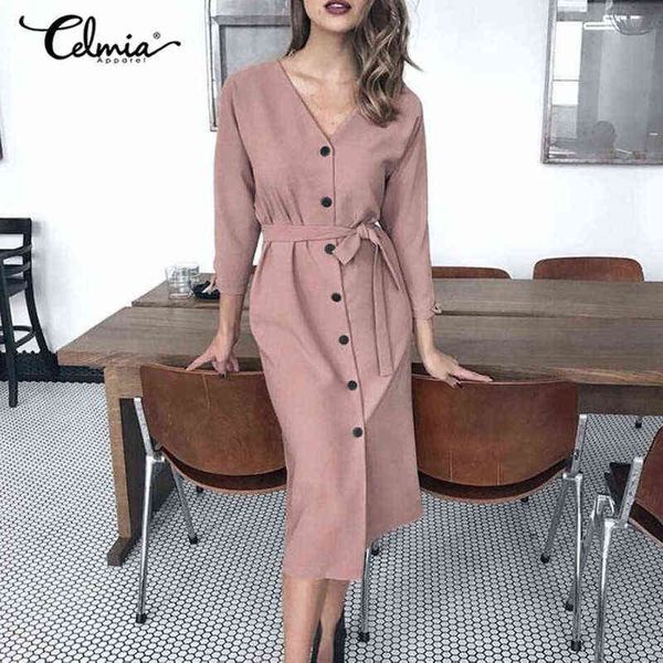 korean style women bodycon dress celmia 2021 autumn long sleeve v-neck buttons elegant office dress casual party robe femme y1204, Black;gray
korean style women bodycon dress celmia 2021 autumn long sleeve v-neck buttons elegant office dress casual party robe femme y1204, Black;gray