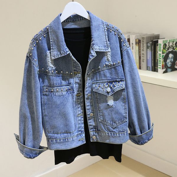 jacket rivet holes blue denim jacket women loose student outwear chaqueta mujer korean style high waist short jeans jackets coat female, Black;brown
jacket rivet holes blue denim jacket women loose student outwear chaqueta mujer korean style high waist short jeans jackets coat female, Black;brown