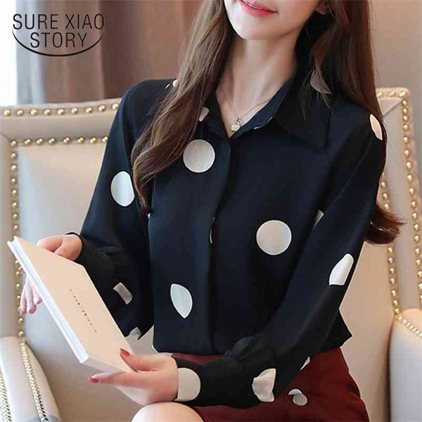 spring autumn fashion loose women shirts print polka dot long sleeve button blouses white black 6447 50 210510
spring autumn fashion loose women shirts print polka dot long sleeve button blouses white black 6447 50 210510