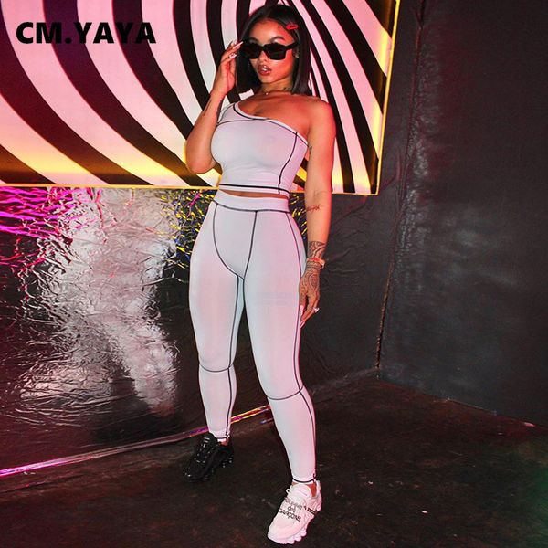 outfit for women avant-garde one shoulder bare midriff trasuits sleeveless tight slim elastic 2 piece set summer 2021by air, White
outfit for women avant-garde one shoulder bare midriff trasuits sleeveless tight slim elastic 2 piece set summer 2021by air, White
