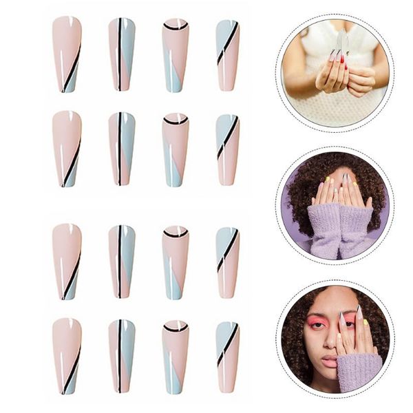 false nails 48pcs press on fake nail tips diy full pieces with 2pcs glue, Red;gold 
false nails 48pcs press on fake nail tips diy full pieces with 2pcs glue, Red;gold