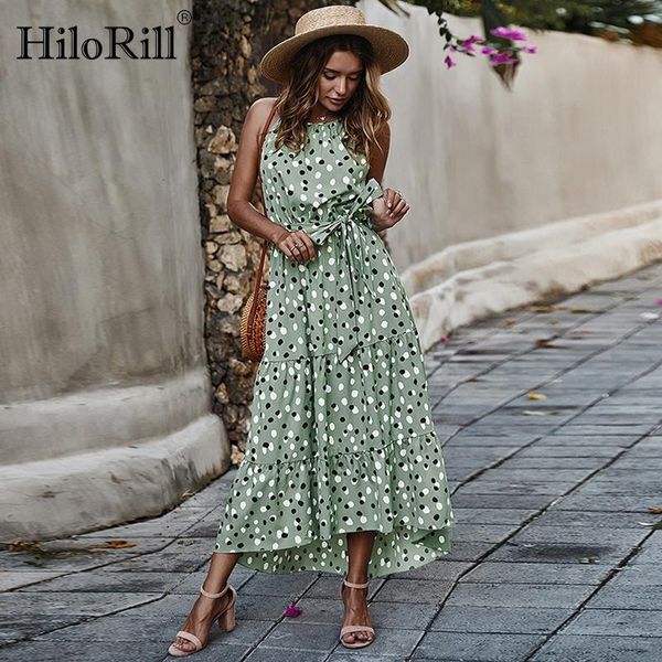 hilorill summer dot print beach dress off shoulder party o neck backless pleated long with belt vestidos mujer casual dresses, Black;gray
hilorill summer dot print beach dress off shoulder party o neck backless pleated long with belt vestidos mujer casual dresses, Black;gray