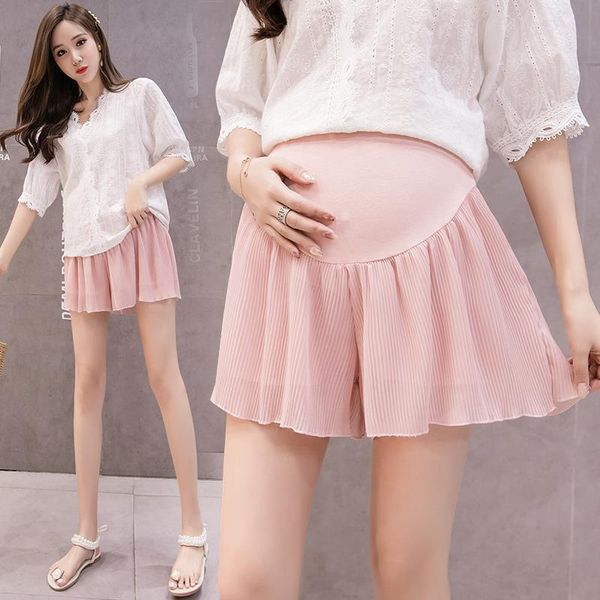 maternity bottoms wide leg pleated chiffon loose shorts summer sweet for pregnant women adjustable belly pregnancy, White
maternity bottoms wide leg pleated chiffon loose shorts summer sweet for pregnant women adjustable belly pregnancy, White