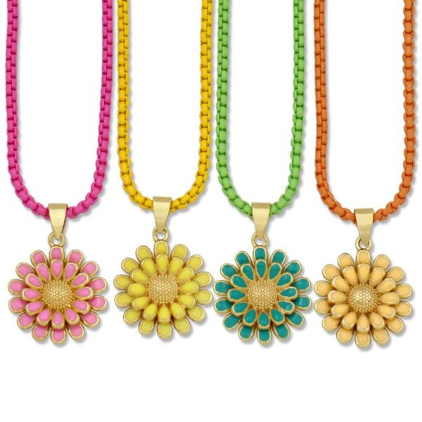 chains colorful sunflower daisy pendant necklace for woman bohemian jewelry gift enamel flower summer clavicle choker, Silver
chains colorful sunflower daisy pendant necklace for woman bohemian jewelry gift enamel flower summer clavicle choker, Silver