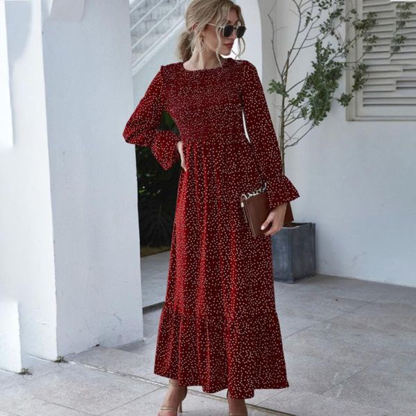 casual dresses autumn vintage maxi dress vestidos clothes women 2021 print long-sleeve printed polka dot elegant a-line for robe, Black;gray
casual dresses autumn vintage maxi dress vestidos clothes women 2021 print long-sleeve printed polka dot elegant a-line for robe, Black;gray