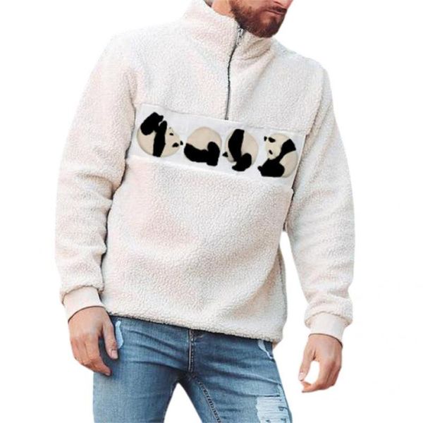 men's sweaters stylish panda pattern warm streetwear men sweatshirt, White;black
men's sweaters stylish panda pattern warm streetwear men sweatshirt, White;black
