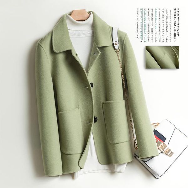 women 2021 autumn winter elegant vintage wool coats and jackets female retro casual woolen overcoat fashion warm outerwear s337 women's, Black
women 2021 autumn winter elegant vintage wool coats and jackets female retro casual woolen overcoat fashion warm outerwear s337 women's, Black