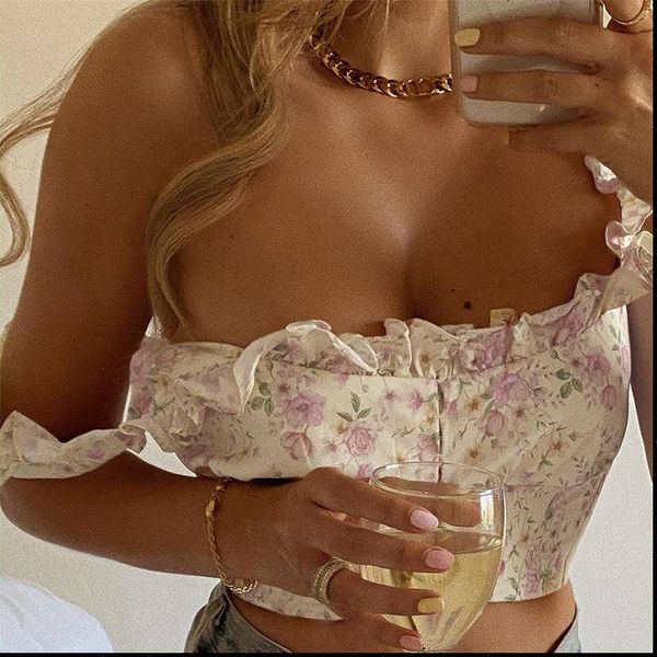 womens camis square neck floral print vest with ruffle sling and body fitted decal drop, White
womens camis square neck floral print vest with ruffle sling and body fitted decal drop, White