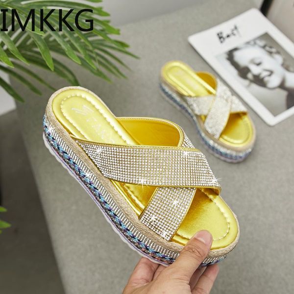 slippers crystal heels summer women slides outdoor fashion thick bottom rhinestone cross straps woman platform sandalias y10060, Black
slippers crystal heels summer women slides outdoor fashion thick bottom rhinestone cross straps woman platform sandalias y10060, Black
