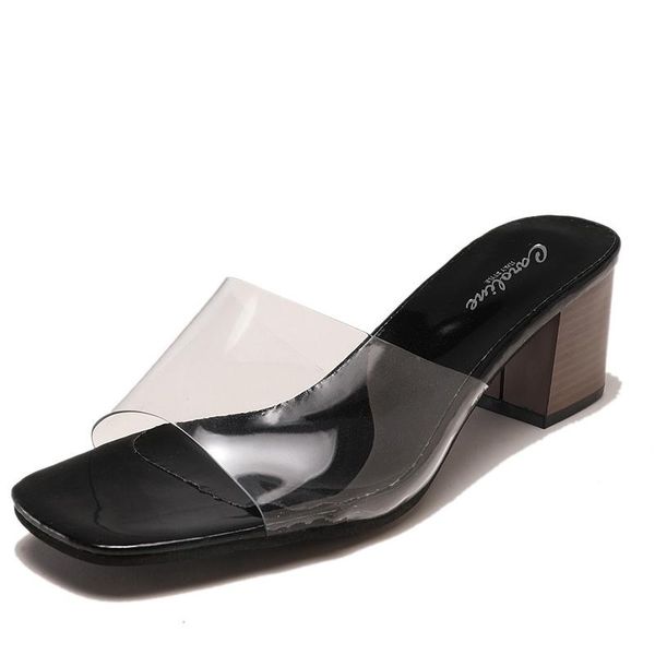 summer beach slippers mules women shoes woman rivet med heels casual ladies female slip on elegant transparent, Black
summer beach slippers mules women shoes woman rivet med heels casual ladies female slip on elegant transparent, Black