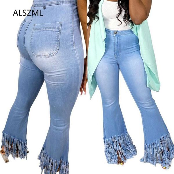 women's jeans european fashion tassel design flare pants high waist slim long street special temperament female, Blue
women's jeans european fashion tassel design flare pants high waist slim long street special temperament female, Blue